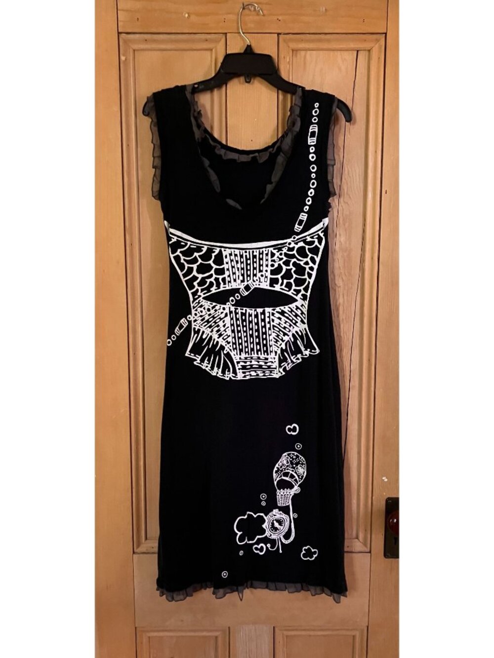 Free People Womens Dare To Dream Gaultier Print Silk Dress Small Black SP EXC - Picture 11 of 12